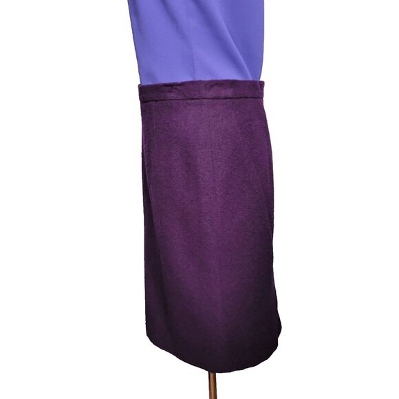 ESCADA Skirt 38 Wool Angora Blend Boucle US M Pencil Skirt Classic Purple Luxury - Picture 4 of 16